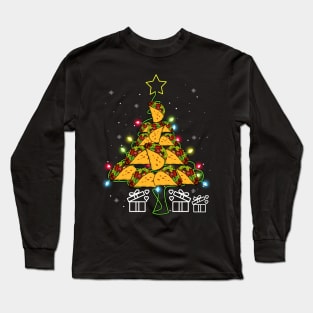 Funny Tacos Christmas Tree Lights Ugly Christmas Sweater Long Sleeve T-Shirt